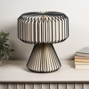 Zelda 12.8" Modern Art Deco Paper Pleated Shade Accent LED Table Lamp